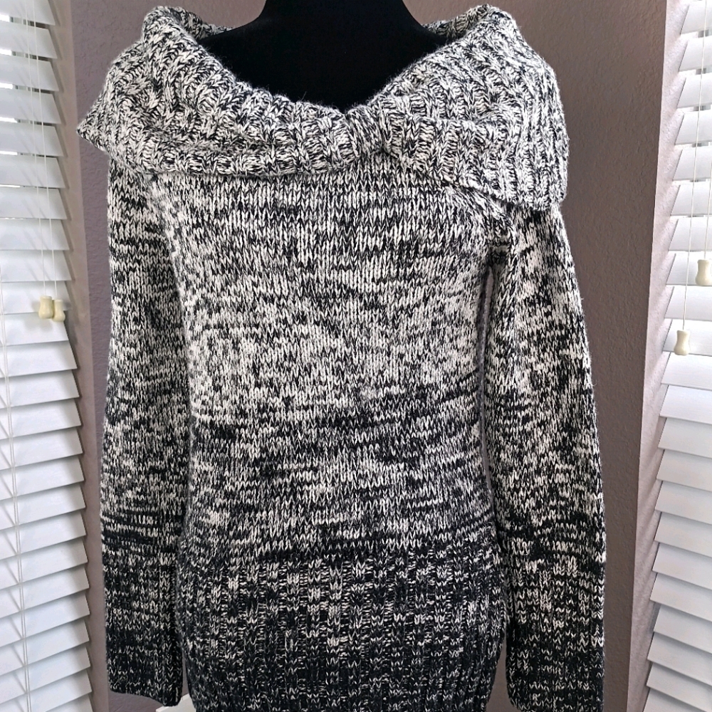WHBM Ombre Silver Sparkle Sweater